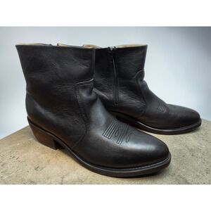Durango TR820 Black Leather Side Zip Boots Men Western Dress Boot Shorty 12EE
